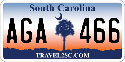 SC license plate AGA466