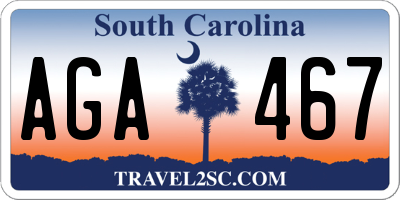 SC license plate AGA467