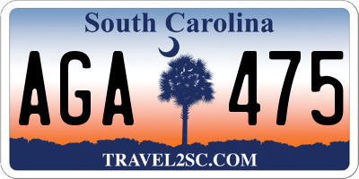 SC license plate AGA475