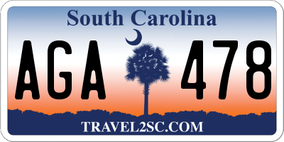 SC license plate AGA478
