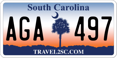SC license plate AGA497