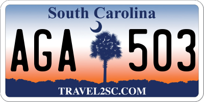 SC license plate AGA503