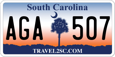 SC license plate AGA507