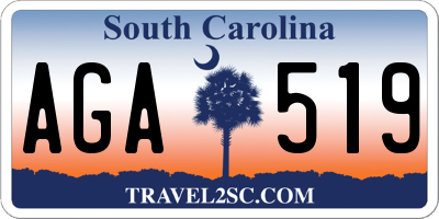 SC license plate AGA519