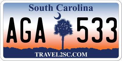 SC license plate AGA533