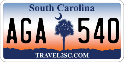 SC license plate AGA540