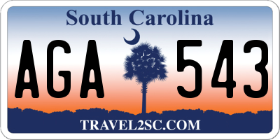 SC license plate AGA543
