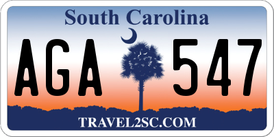 SC license plate AGA547