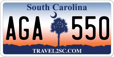 SC license plate AGA550