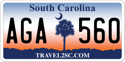 SC license plate AGA560