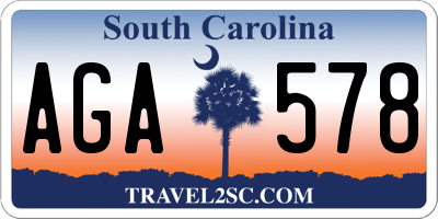 SC license plate AGA578