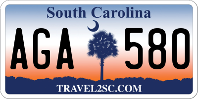 SC license plate AGA580