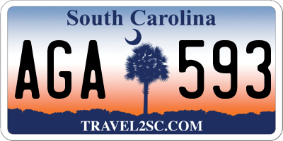 SC license plate AGA593