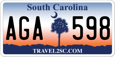 SC license plate AGA598