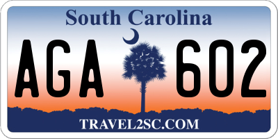 SC license plate AGA602