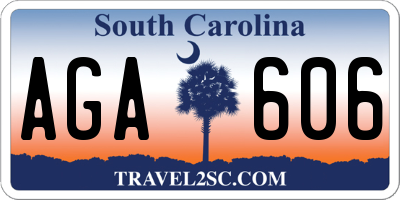 SC license plate AGA606