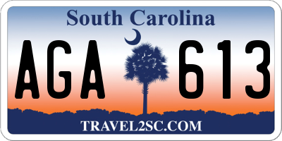 SC license plate AGA613