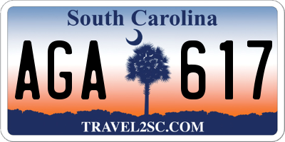 SC license plate AGA617