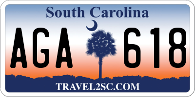 SC license plate AGA618
