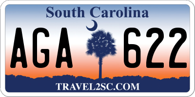SC license plate AGA622