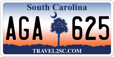 SC license plate AGA625