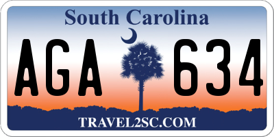 SC license plate AGA634