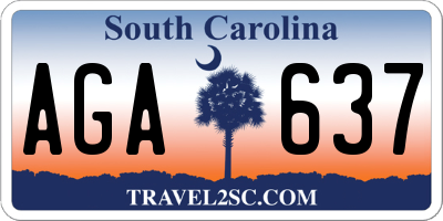 SC license plate AGA637