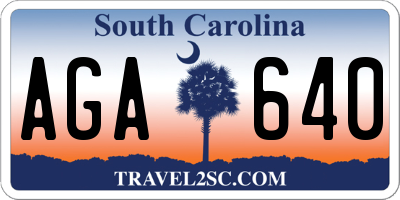 SC license plate AGA640