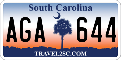 SC license plate AGA644