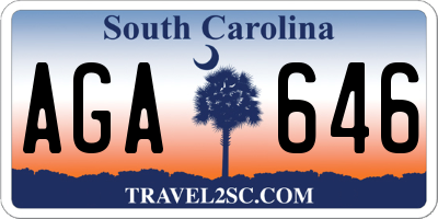 SC license plate AGA646
