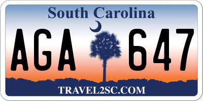 SC license plate AGA647