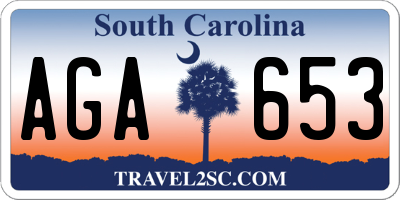 SC license plate AGA653