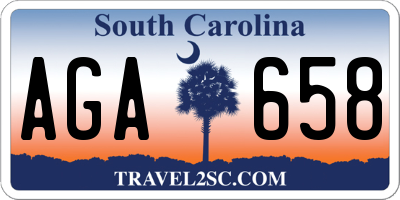 SC license plate AGA658
