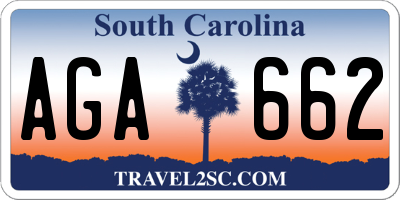 SC license plate AGA662