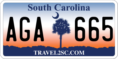 SC license plate AGA665