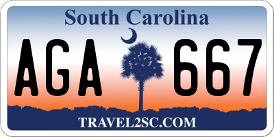 SC license plate AGA667