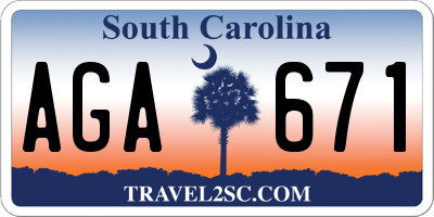 SC license plate AGA671