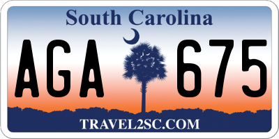 SC license plate AGA675