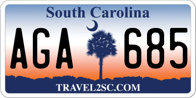SC license plate AGA685