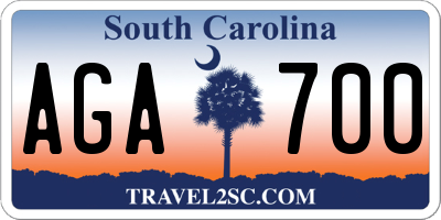 SC license plate AGA700