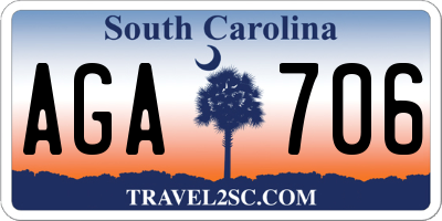 SC license plate AGA706