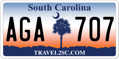 SC license plate AGA707