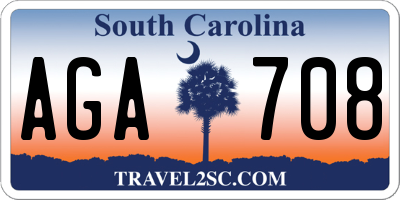 SC license plate AGA708