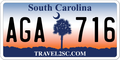 SC license plate AGA716
