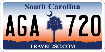 SC license plate AGA720