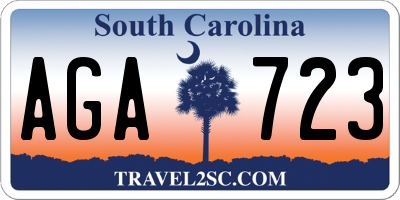 SC license plate AGA723