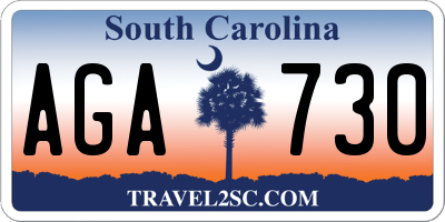 SC license plate AGA730
