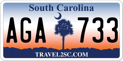 SC license plate AGA733