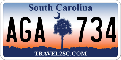 SC license plate AGA734