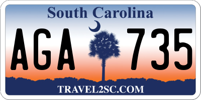 SC license plate AGA735